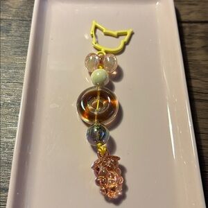Elegant Beaded Key Holder - Yellow and Orange